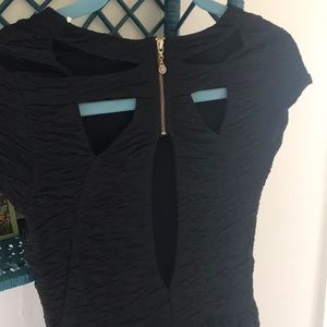 Black Party Dress with Decorative Back